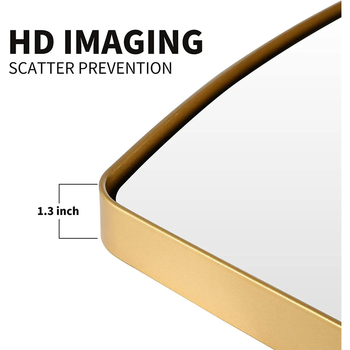 Modern Oblong Metal Wall Mirror, Decorative Elongated Hanging Mirror for Living Room, Bedroom and Entryway