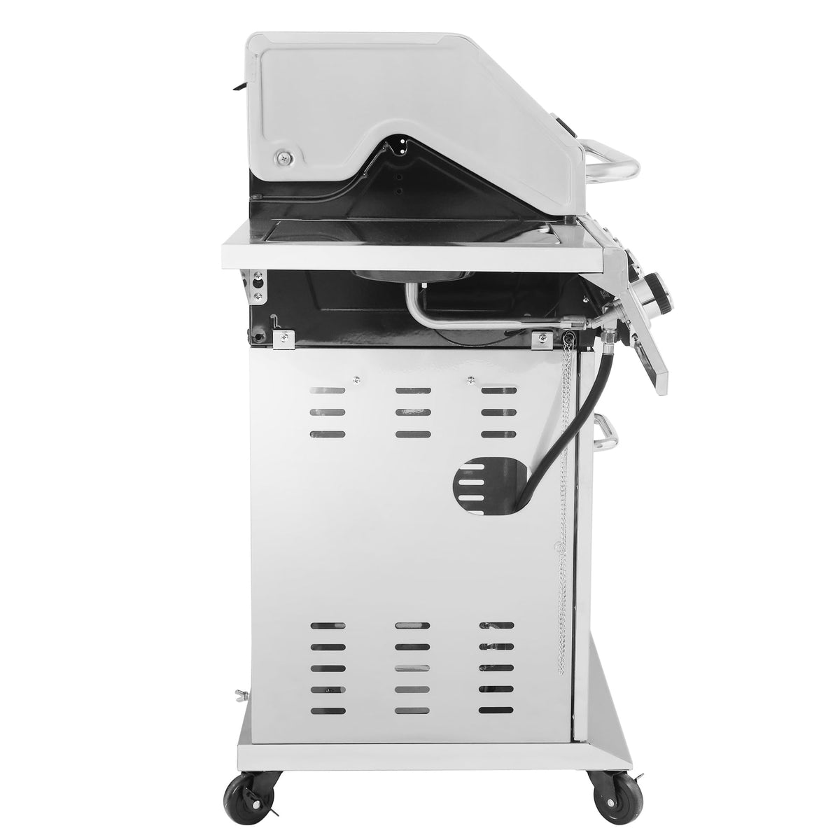 Stainless Steel 6-Burner Gas Grill �� 74,000 BTU with Sear & Side Burner, Cabinet Style