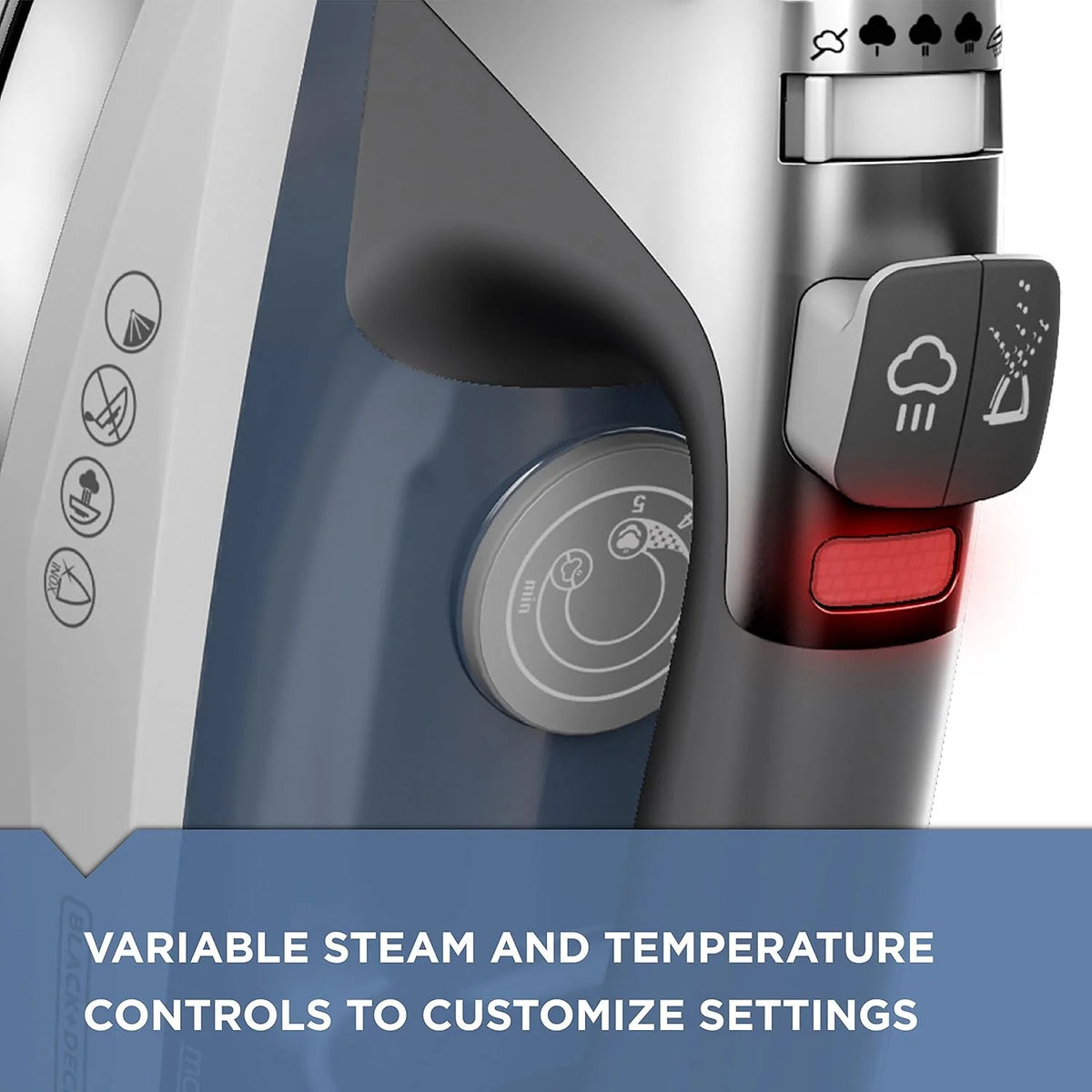 Professional Steam Iron for Clothes, Powerful High Steam Output Garment Iron for Home and Travel