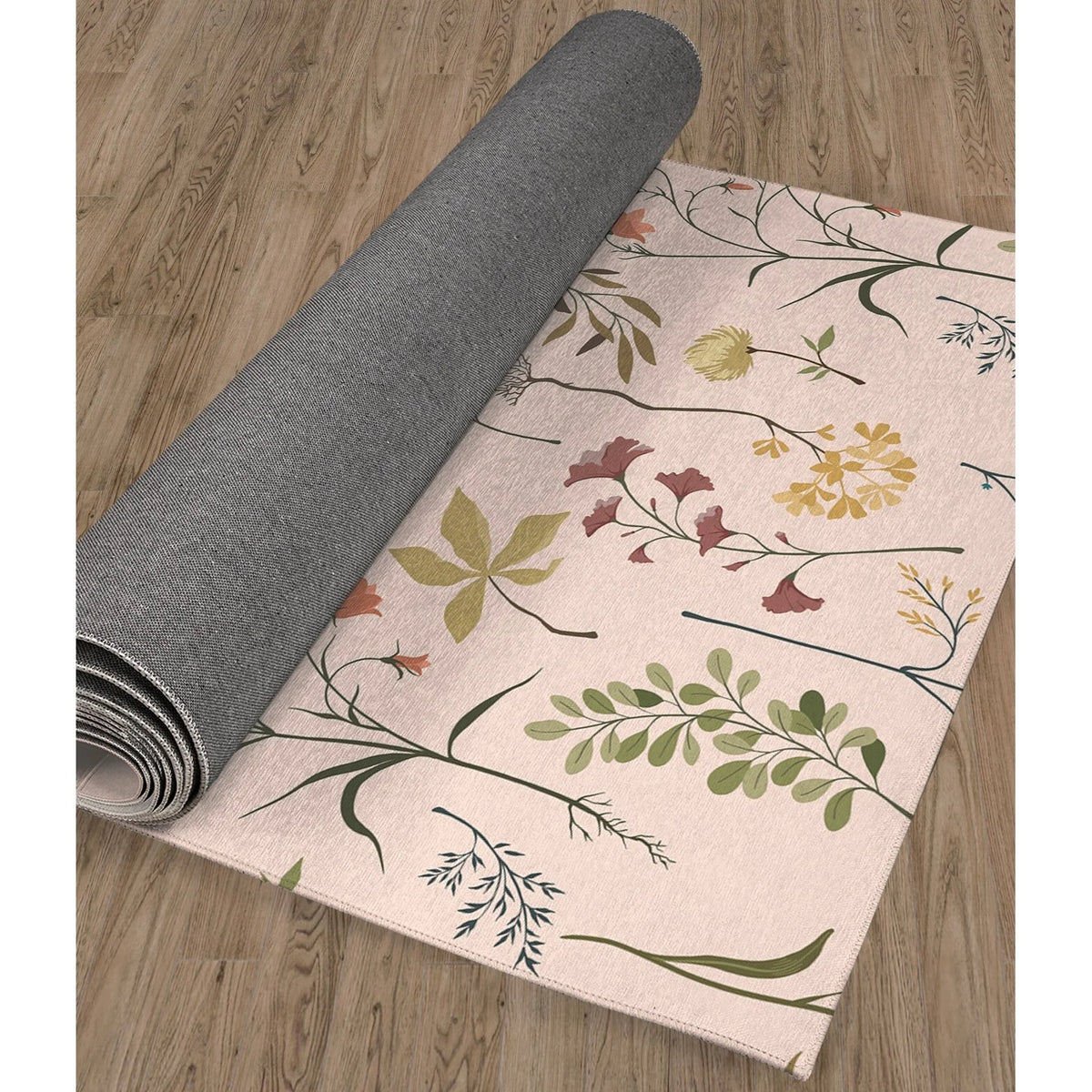 Fall Botanical Floral Kitchen Mat, Decorative Anti Fatigue Non Slip Floor Rug for Kitchen and Home Decor