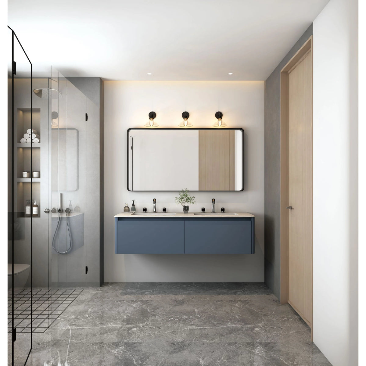 Aluminum Alloy Rounded Corner Vanity Mirror, Modern Wall Mounted Mirror for Bathroom, Bedroom and Home Decor