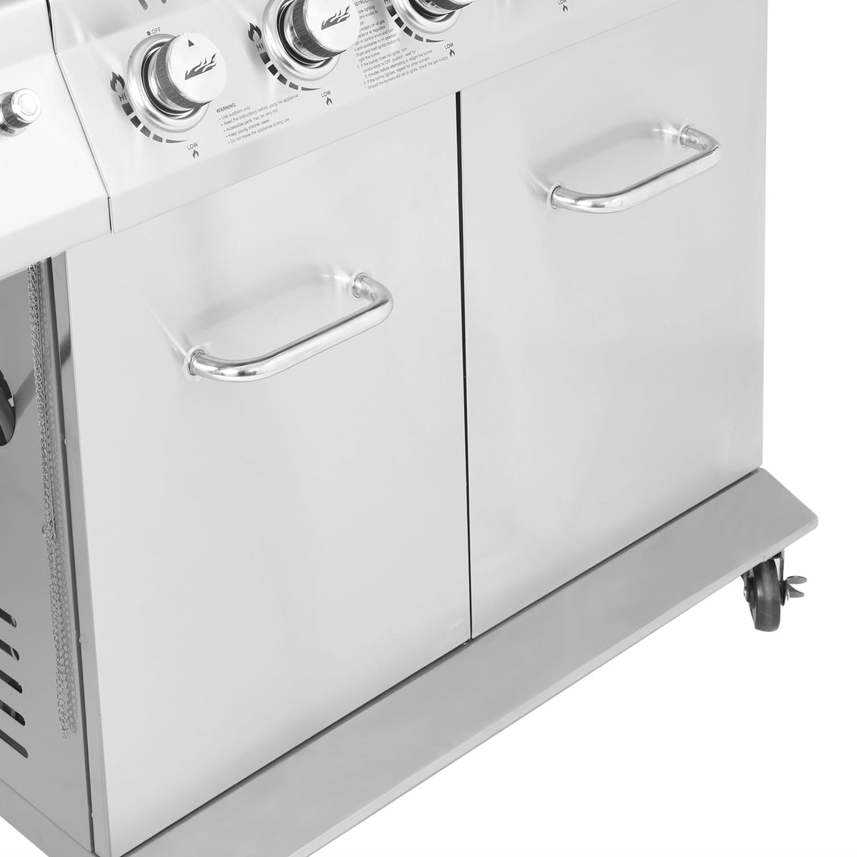 Stainless Steel 6-Burner Gas Grill �� 74,000 BTU with Sear & Side Burner, Cabinet Style