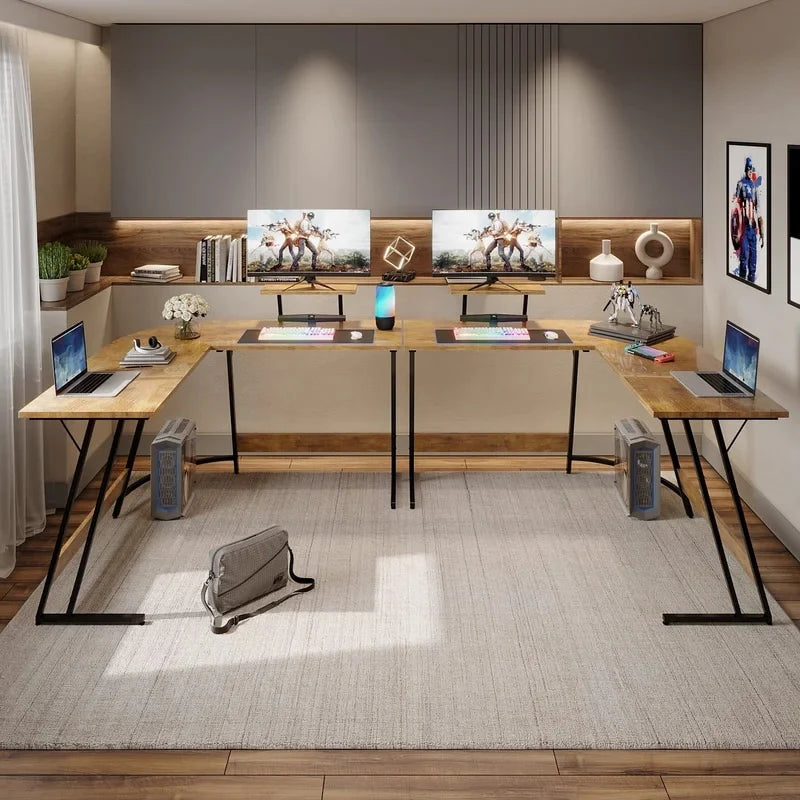 L-Shaped Gaming Desk, Computer Corner Desk and Office Writing Desk for Home