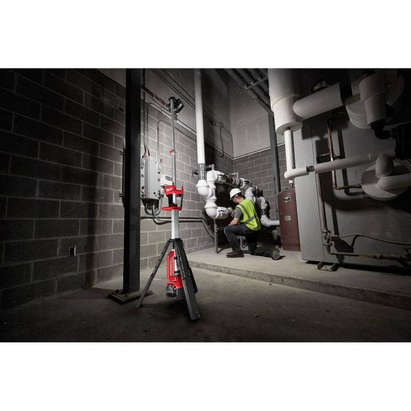 18V Cordless Rocket Tower Light �� Dual Power LED Work Light with 2�6.0Ah Batteries