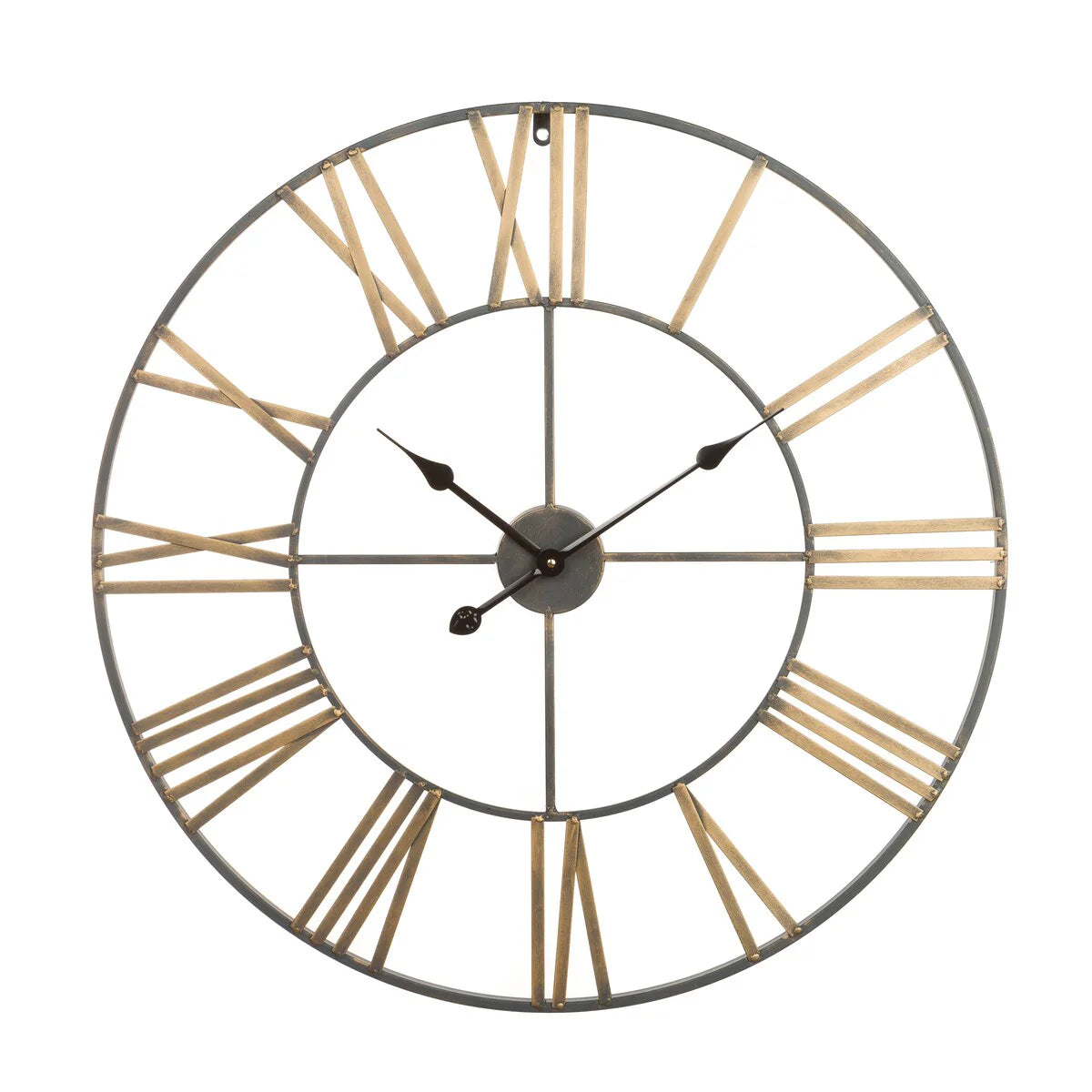 Modern Round Metal Wall Clock, Decorative Circular Hanging Clock for Living Room, Bedroom and Office