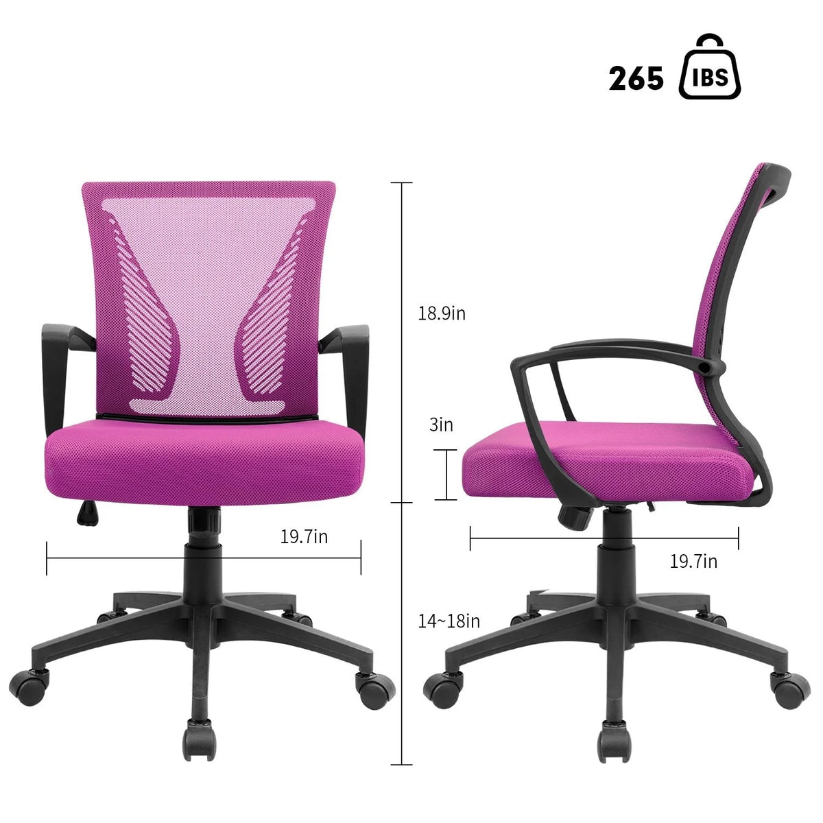 Ergonomic Mesh Office Chair with Lumbar Support, Breathable Computer Desk Chair