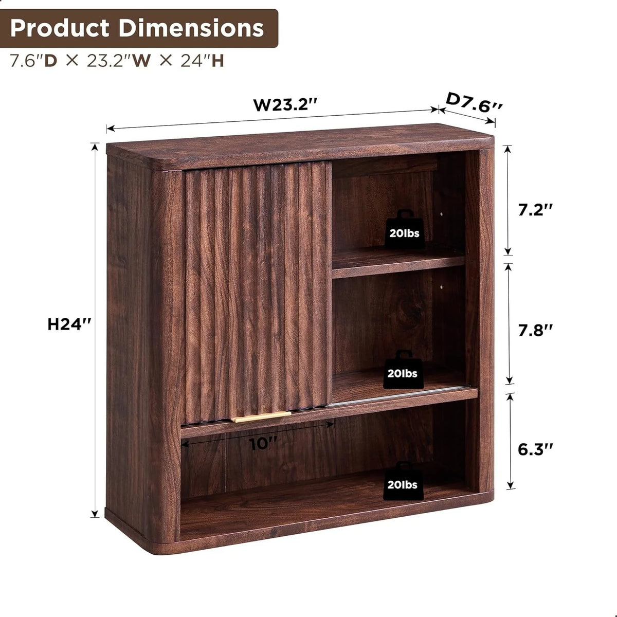 Modern Bathroom Wall Cabinet, Wall Mounted Medicine Storage Organizer with Shelves for Home Organization