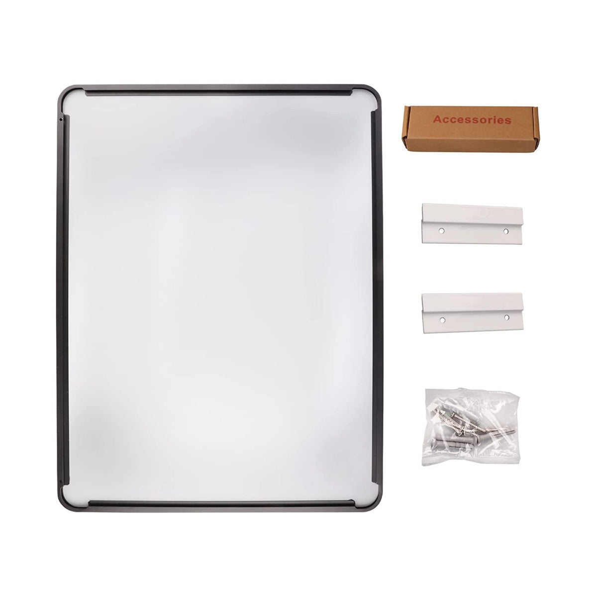 Aluminum Alloy Rounded Corner Vanity Mirror, Modern Wall Mounted Mirror for Bathroom, Bedroom and Home Decor