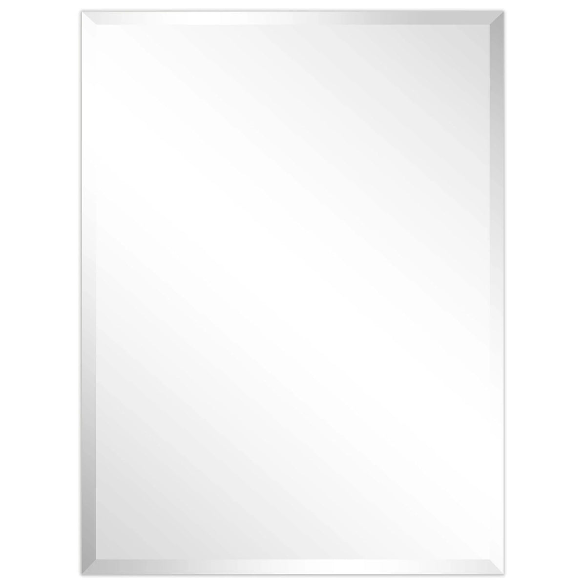 Frameless Beveled Prism Wall Mirror, Clear Square or Rectangular Decorative Mirror for Bathroom, Bedroom and Home Decor