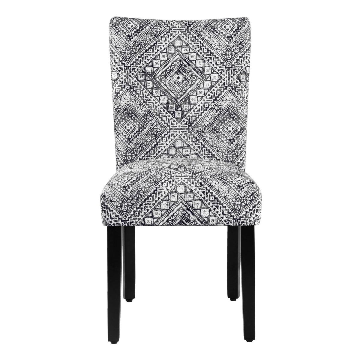 Set of 2 Upholstered Medallion Dining Chairs, Comfortable Parsons Style Chairs for Kitchen and Dining Room