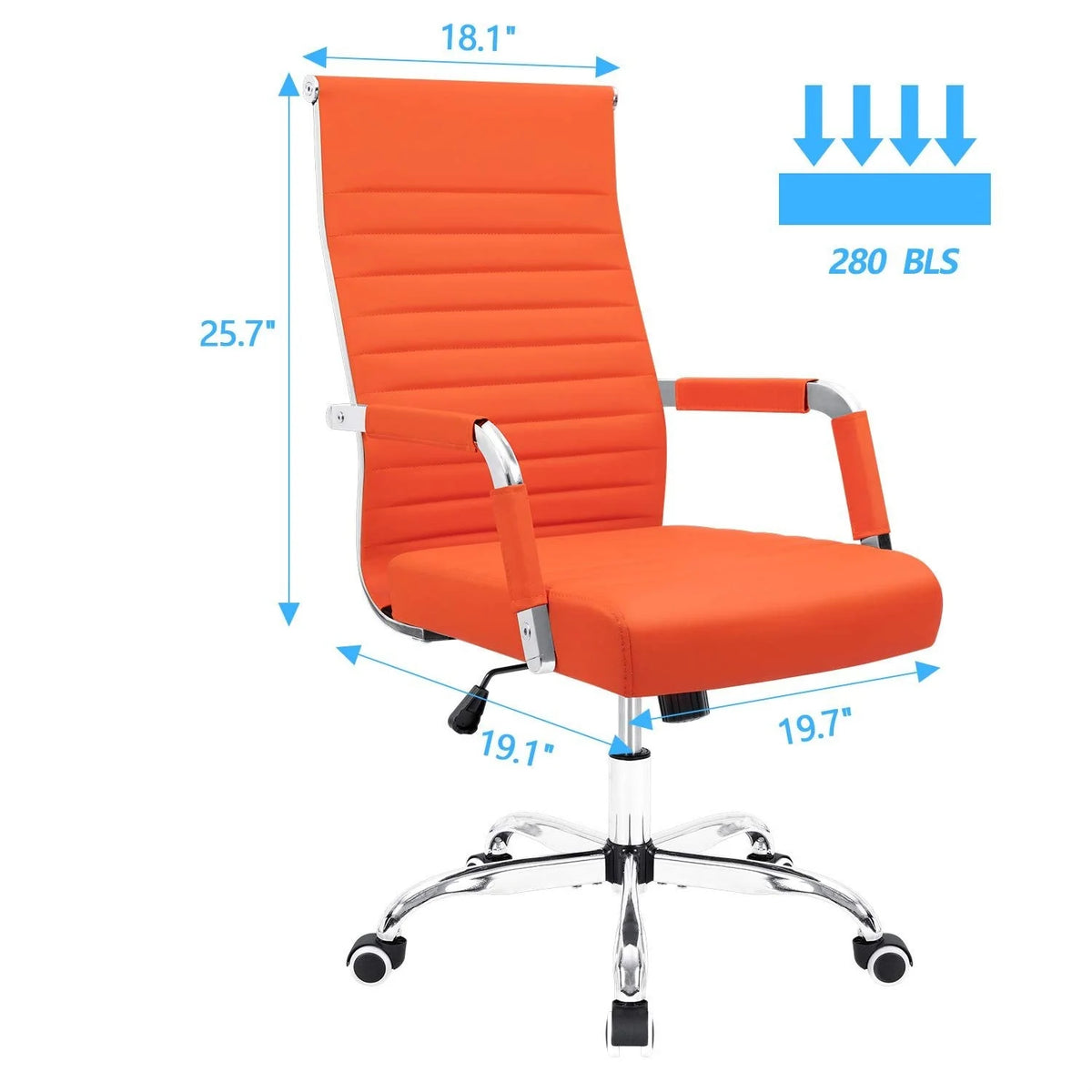 Ergonomic Ribbed Office Chair, Modern Computer Desk Chair with Comfortable Upholstered Seat for Home and Office