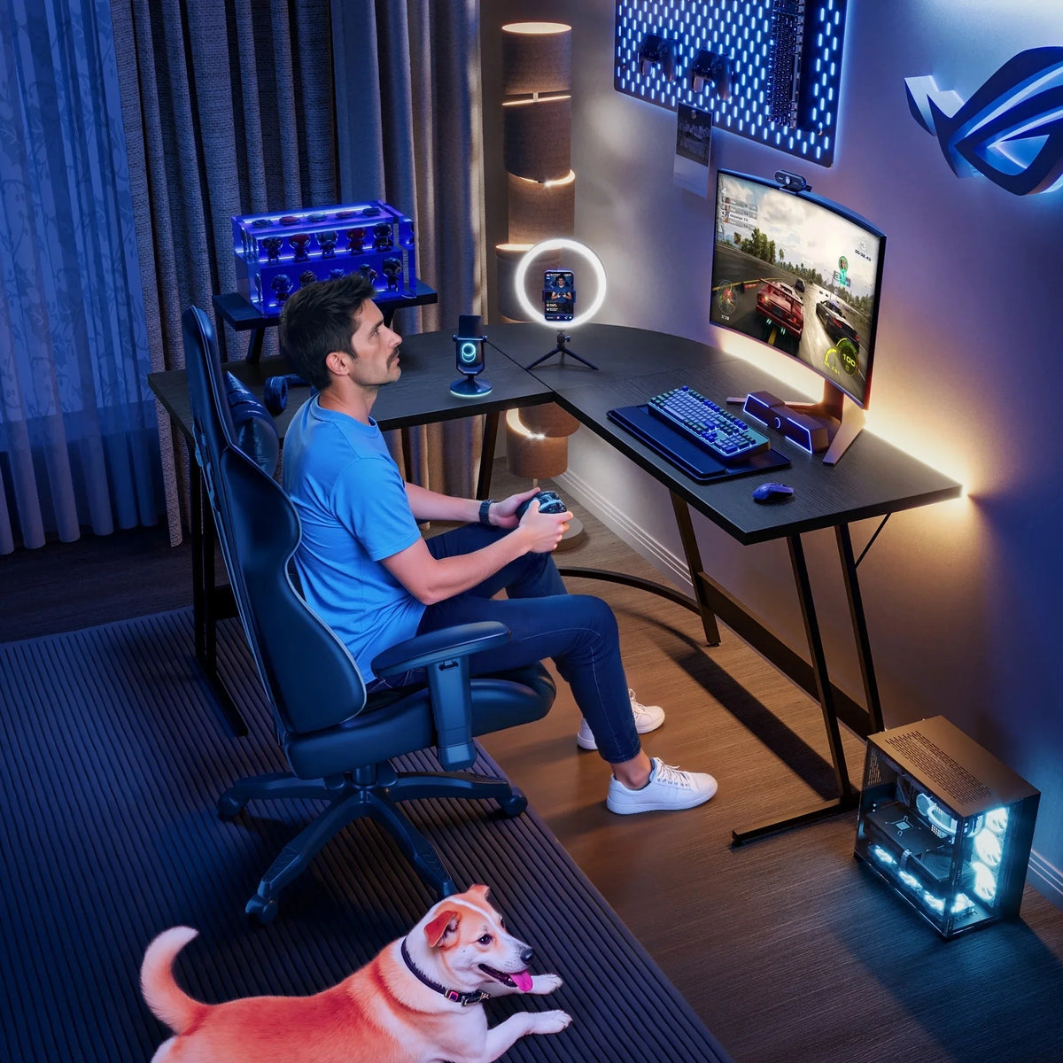L-Shaped Gaming Desk, Computer Corner Desk and Office Writing Desk for Home