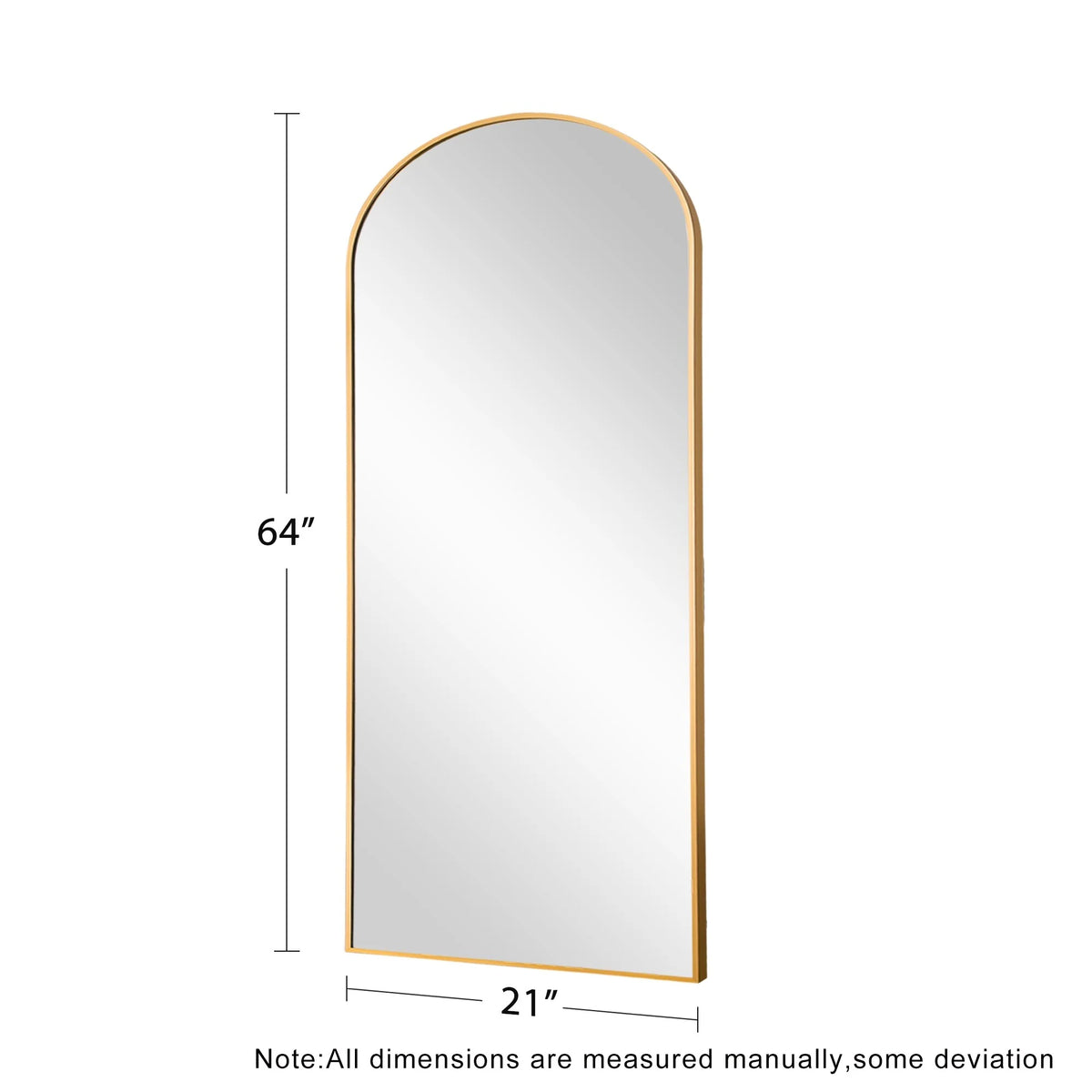 Arched Full Length Floor Mirror, Large Full Body Standing and Wall Mounted Mirror for Bedroom, Living Room and Home Decor