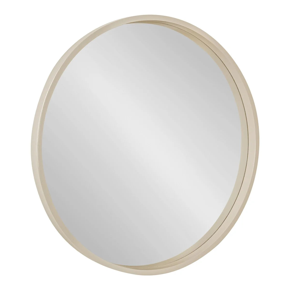 Round Wood Accent Wall Mirror, Modern Decorative Wooden Frame Mirror for Living Room, Bedroom and Entryway