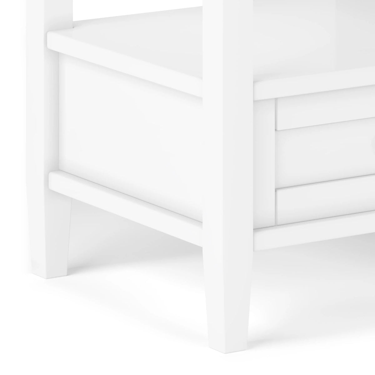 20 Inch Wide Solid Wood Rectangle End Table, Transitional Side Table