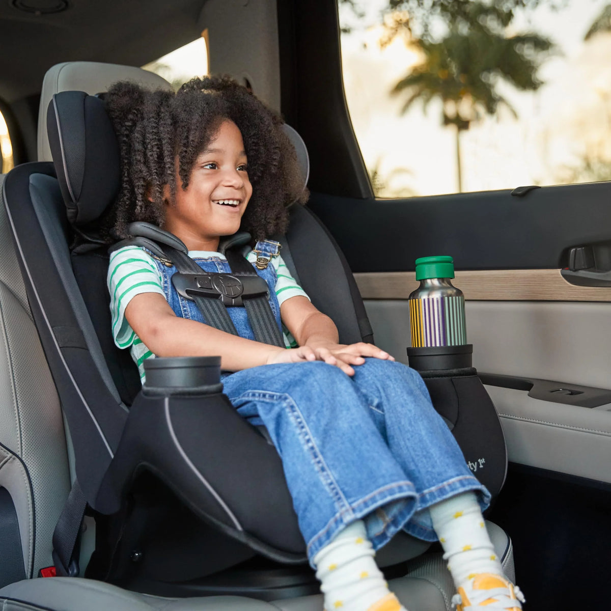 3-in-1 Slim Convertible Car Seat, All-in-One Infant Toddler Booster Seat, Rear & Forward Facing Child Safety Seat, Blue