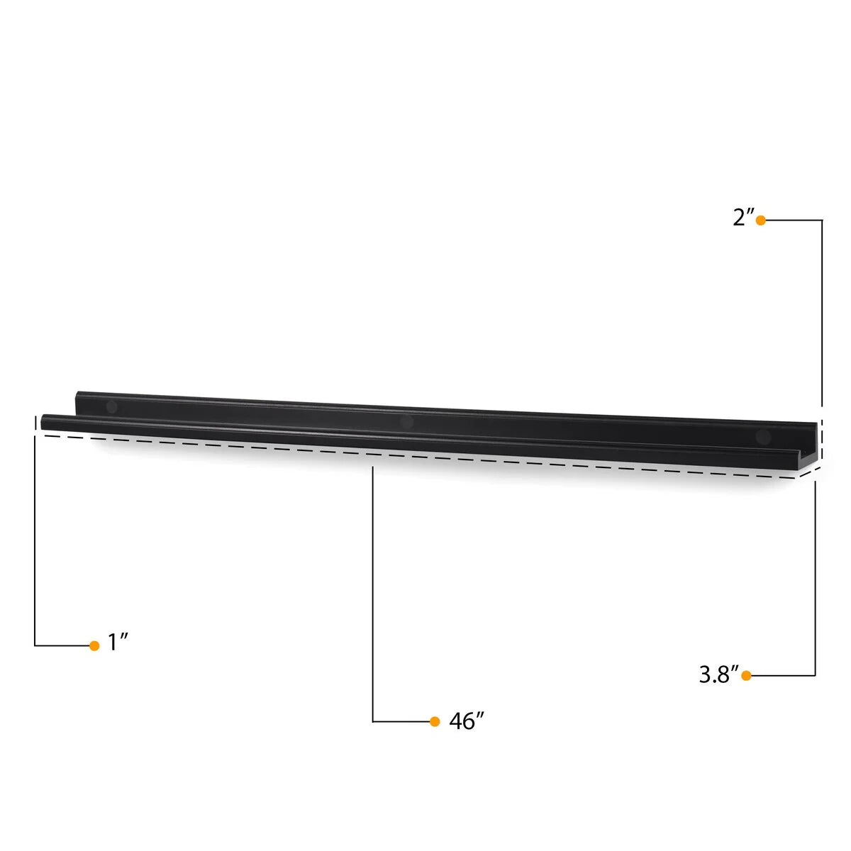 Set of 4 Floating Wall Shelves, 46 Inch Picture Ledge Display Shelves for Photos, Artwork and Home Decor