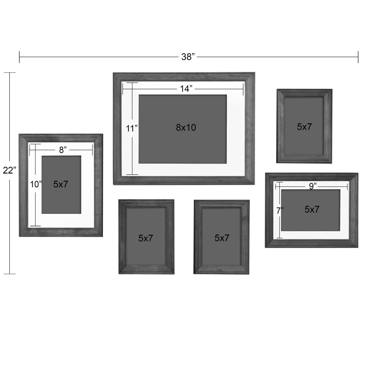 Gallery Wall Frame Set, Multi-Piece Decorative Picture Frames for Photos, Artwork and Home Decor