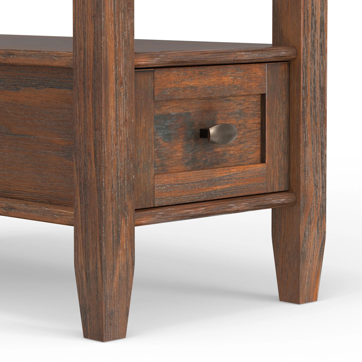 14" Wide Solid Wood Narrow Side Table, Rectangle Transitional Style Accent Table