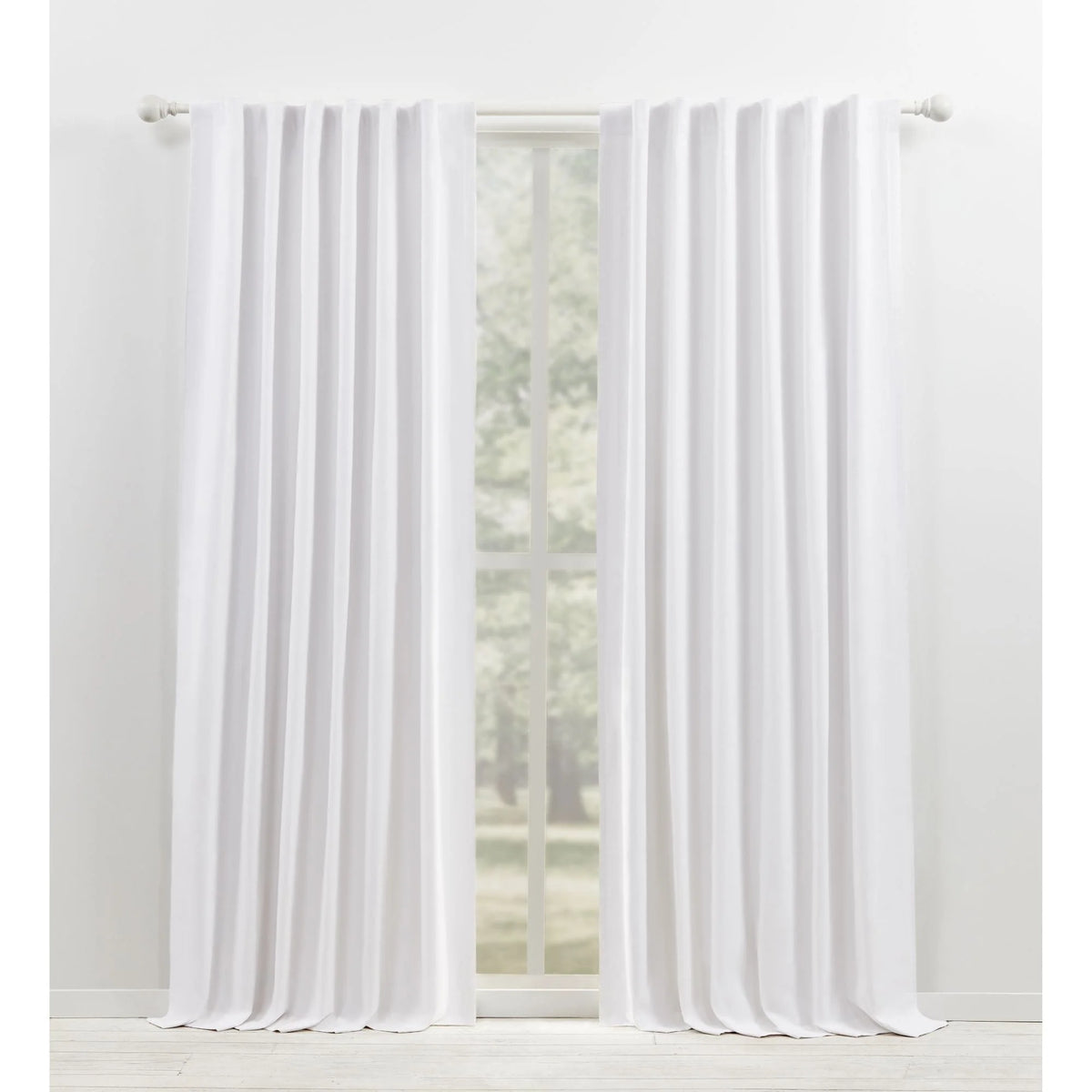 Blackout Single Curtain Panel, Back Tab and Rod Pocket Window Curtain