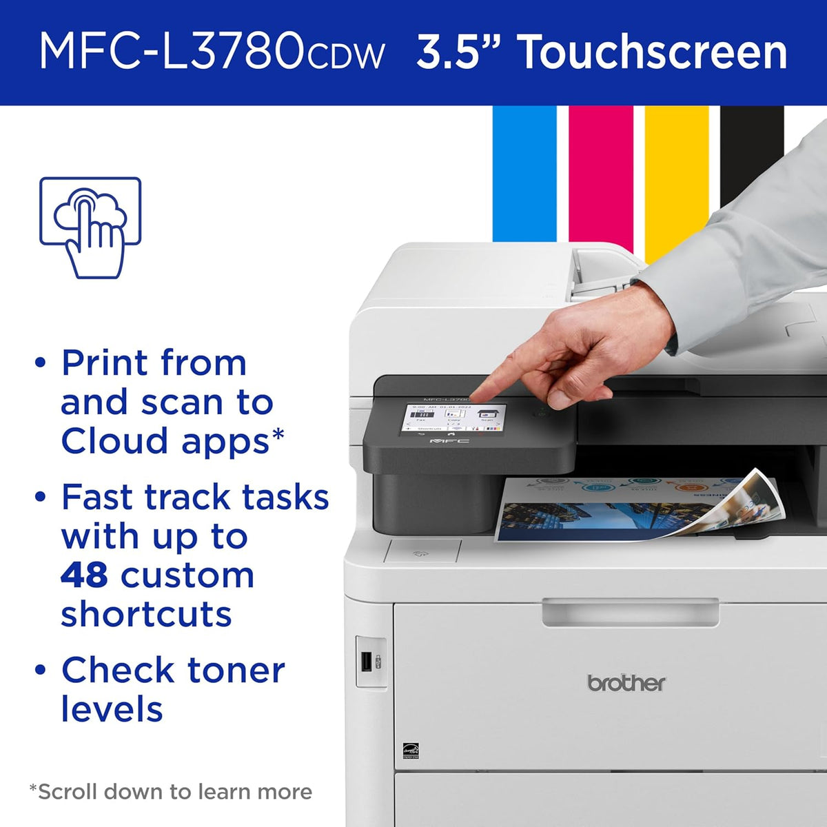 All-In-One Wireless Color Printer with Fast Printing, Scanning, Copying and Faxing