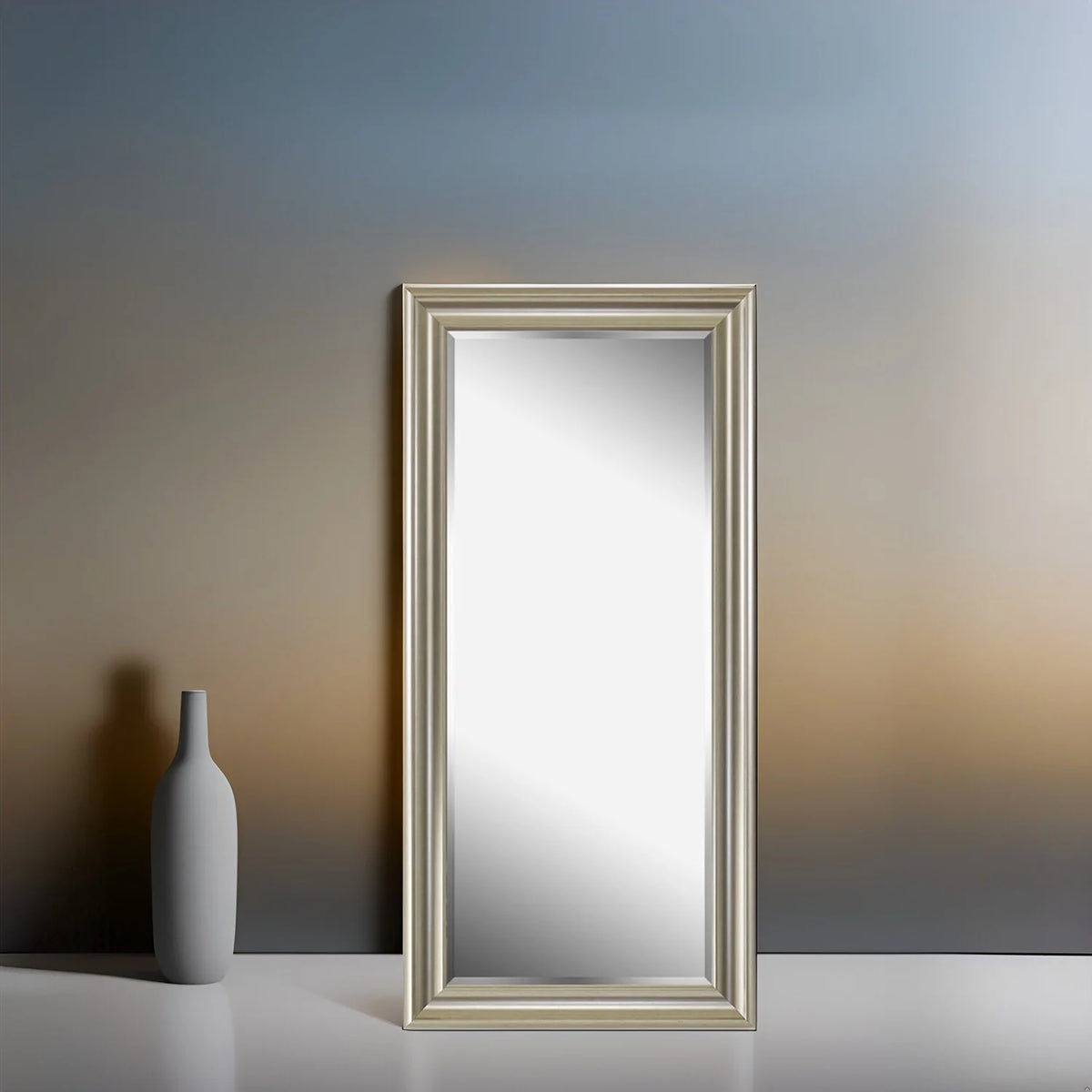 Tall Full Length Mirror, Oversized Rectangle Full Body Wall Mounted Mirror with Smooth Faux Wood Frame