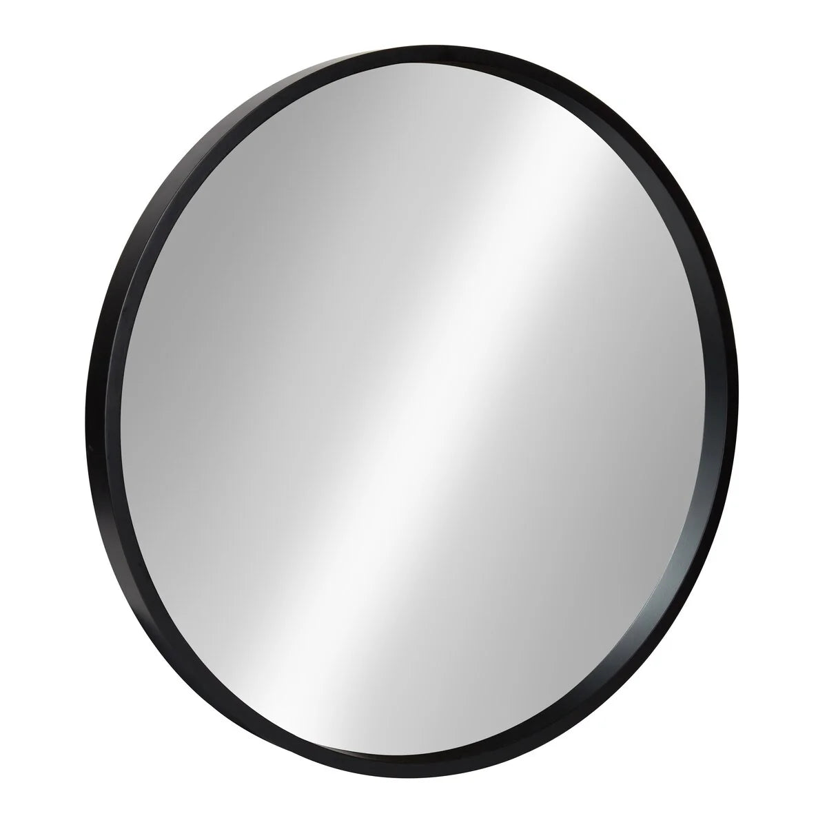 Round Wood Accent Wall Mirror, Modern Decorative Wooden Frame Mirror for Living Room, Bedroom and Entryway