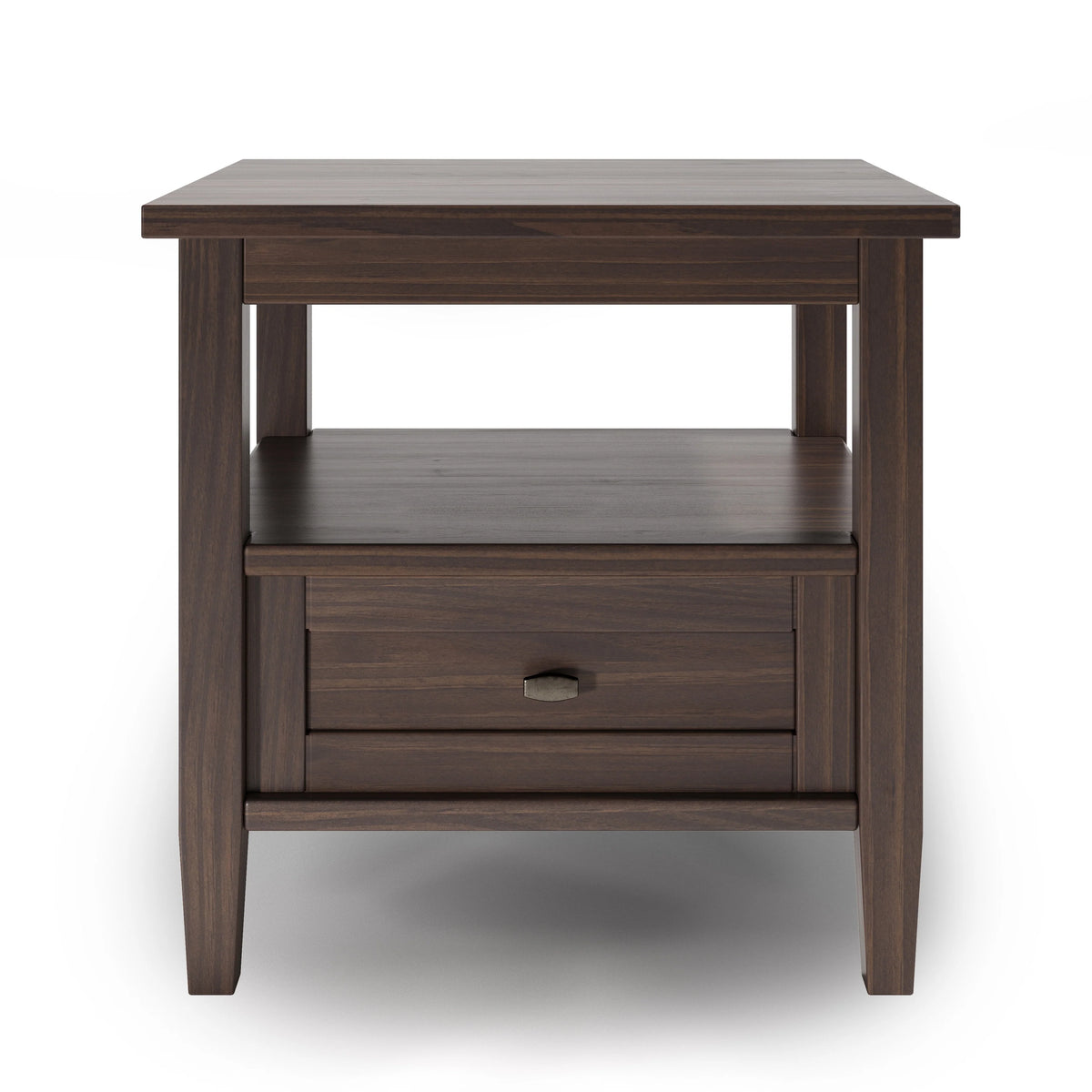 20 Inch Wide Solid Wood Rectangle End Table, Transitional Side Table