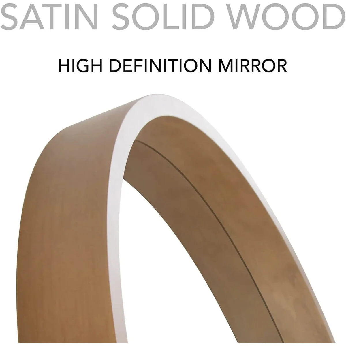 Classic Farmhouse Round Wall Mirror, Wooden Frame Decorative Accent Mirror for Living Room, Bedroom and Entryway