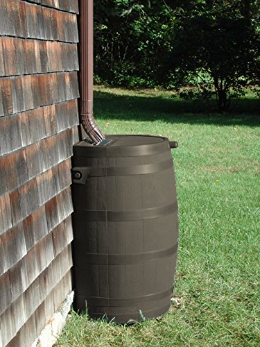 50 Gallon Rain Barrel with Brass Spigot, Large Outdoor Rainwater Collection and Storage Container for Garden