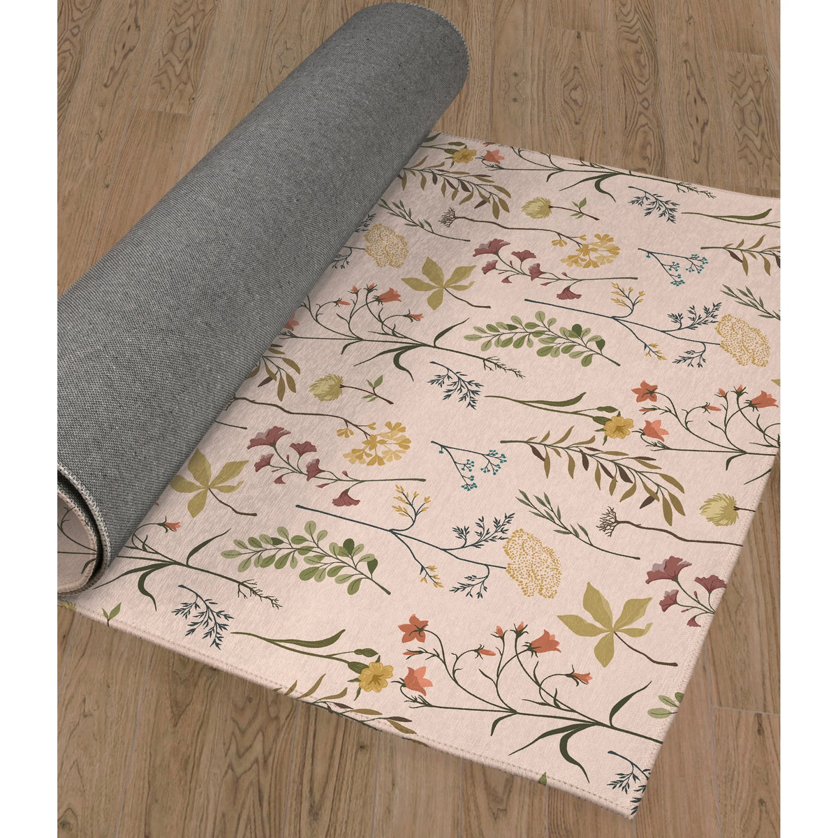 Fall Botanical Floral Kitchen Mat, Decorative Anti Fatigue Non Slip Floor Rug for Kitchen and Home Decor