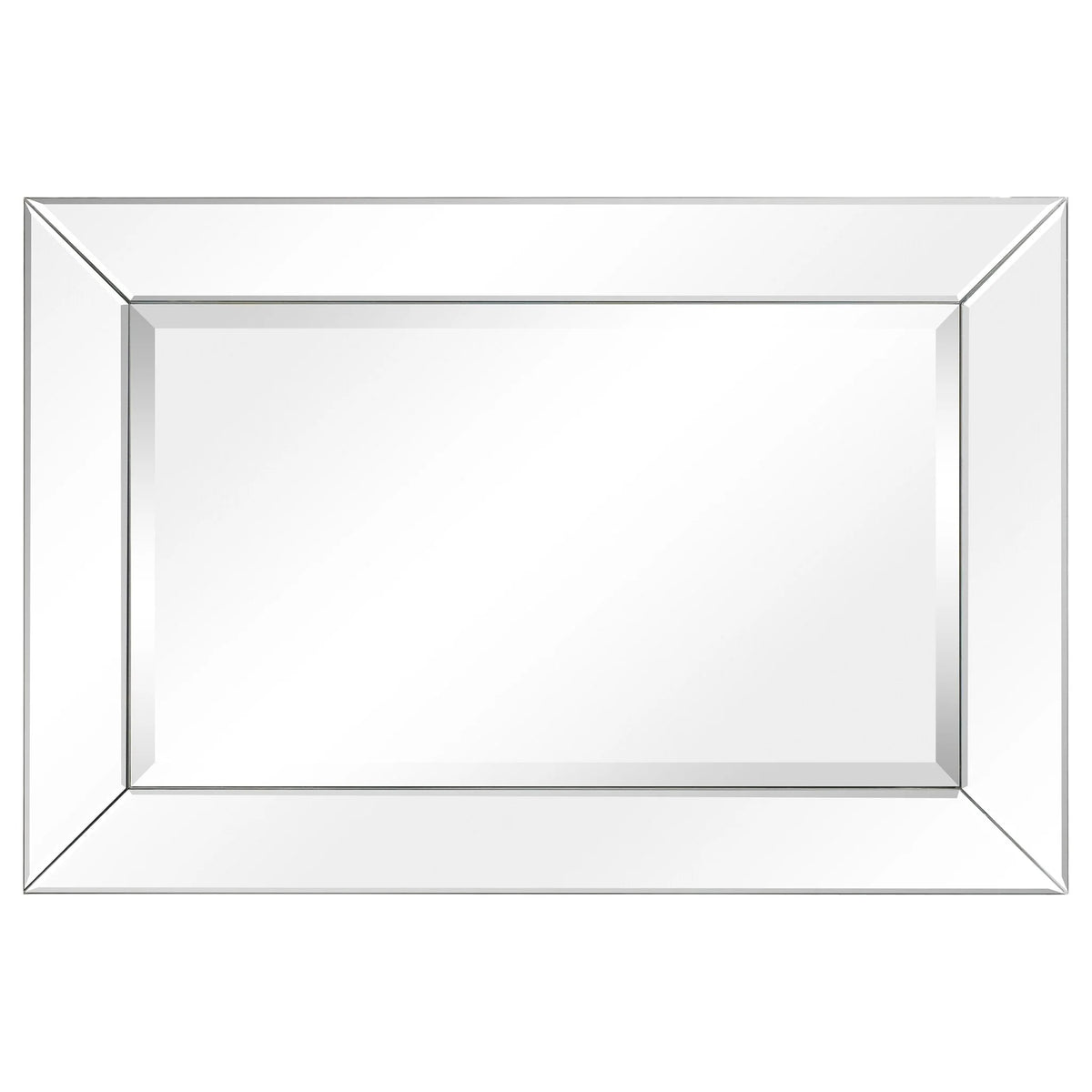 Beveled Rectangular Clear HD Wall Mirror, Bathroom Vanity and Bedroom Mirror, 3 Sizes