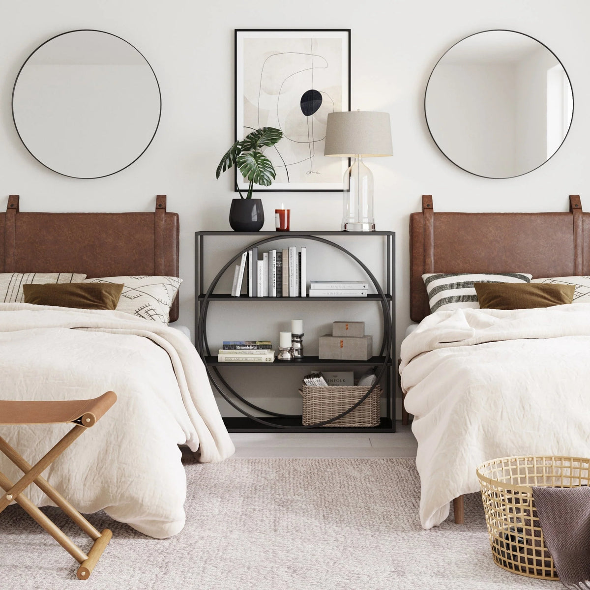 Wall Mount Upholstered Headboard with Metal Rail - Modern Bedroom Headboard