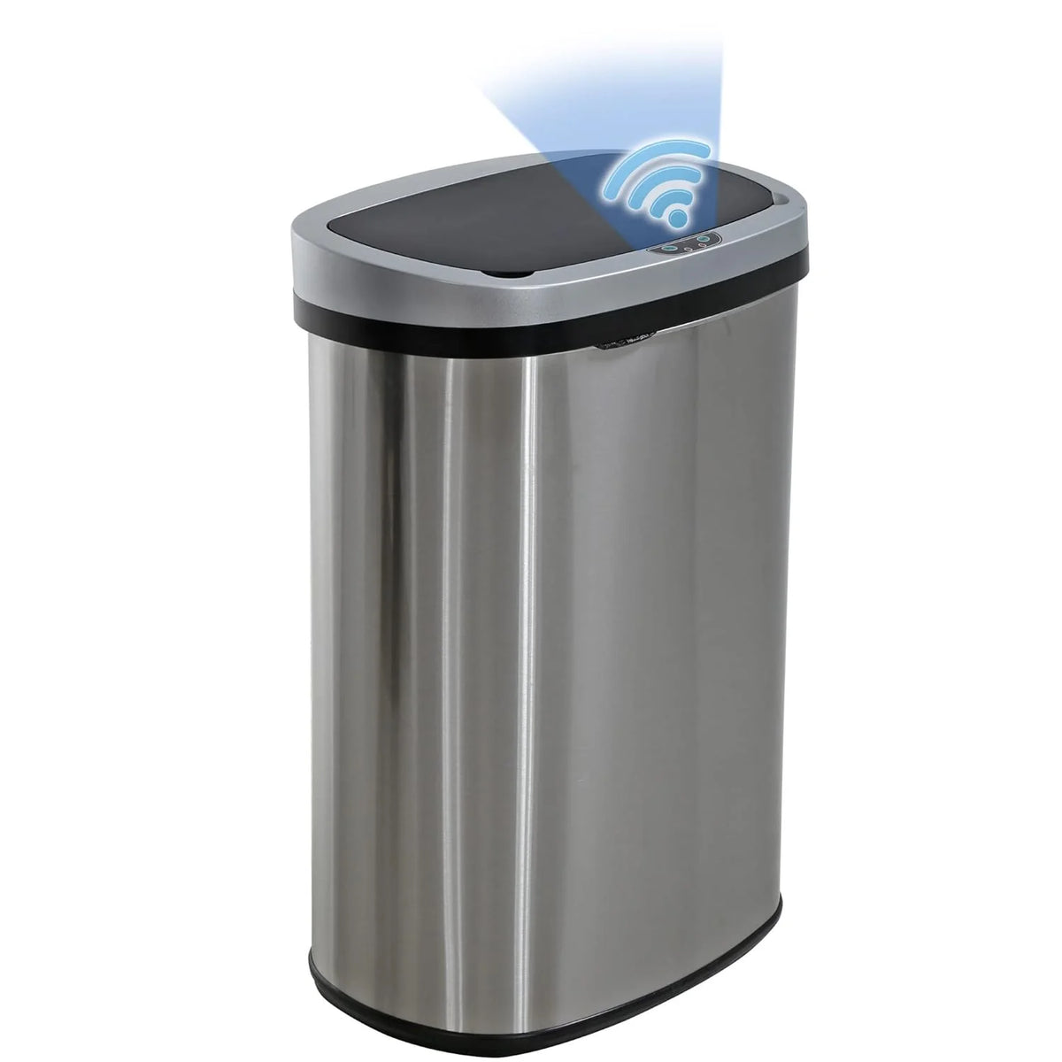 13 Gallon Automatic Kitchen Trash Can with Lid, Touchless Motion Sensor Garbage Bin