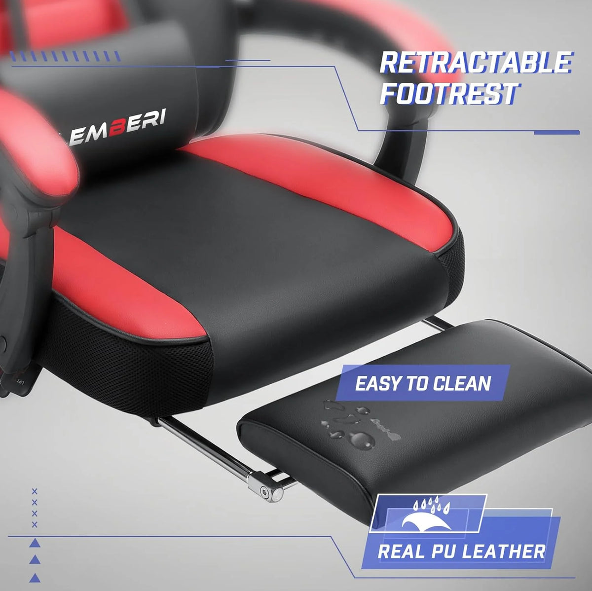 Big and Tall Gaming Chair with Footrest, 400 LB Capacity Ergonomic Video Game Chair for Home and Gaming