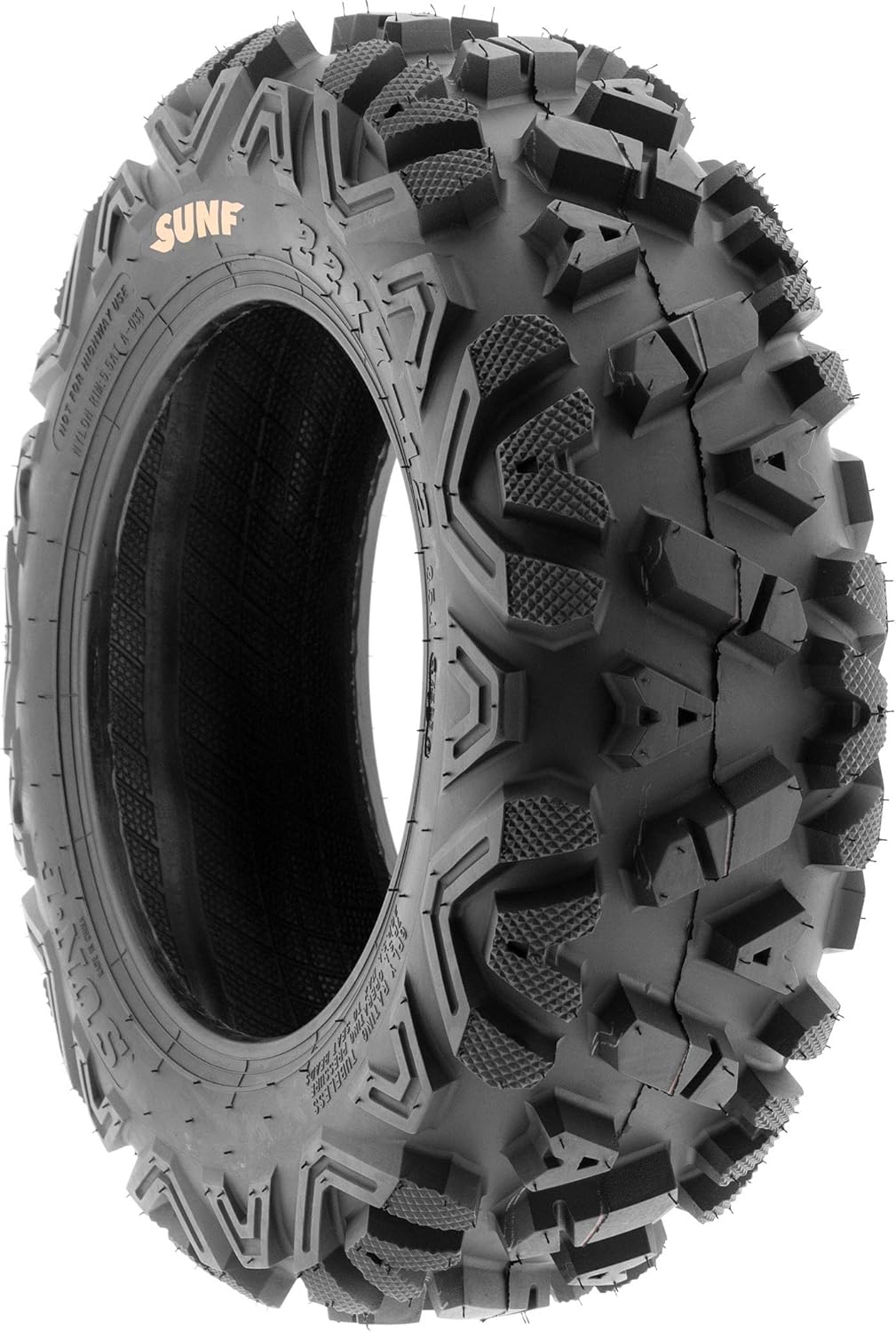 ATV UTV All-Terrain Tires Set of 4, 25X8-12 Front & 25X10-12 Rear Off-Road Replacement Tires