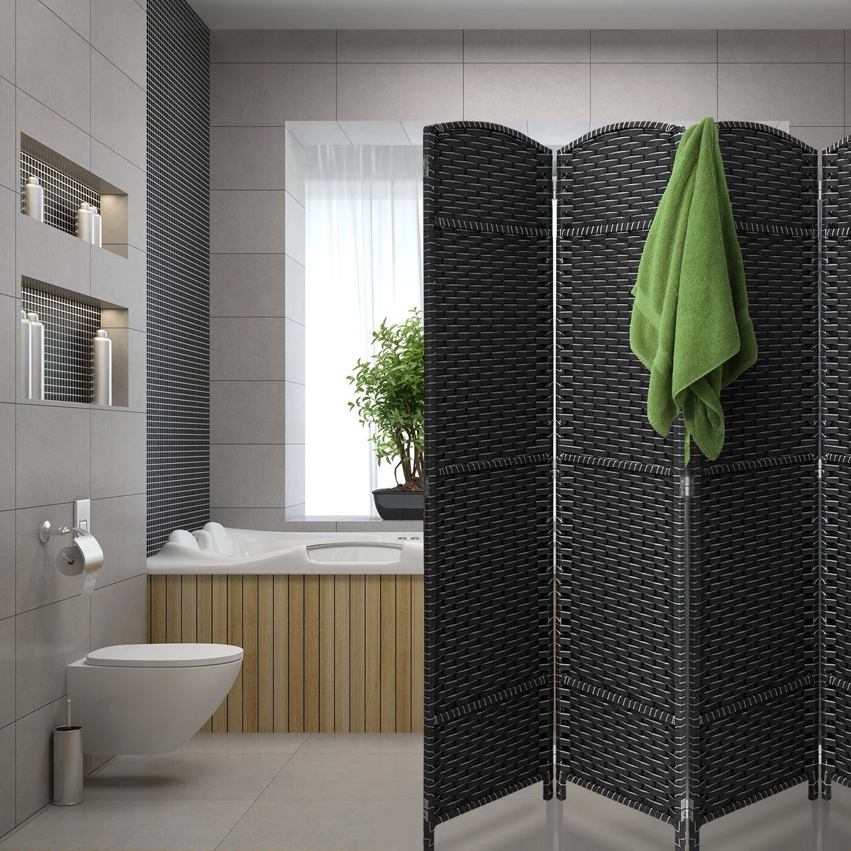 Tall Folding Room Divider Screen, Portable Privacy Partition Wall Panel for Bedroom, Living Room and Office