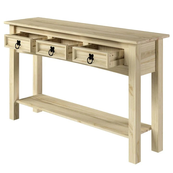Wood Console Table with 3 Drawers, Entryway Hallway Storage and Display Table for Home