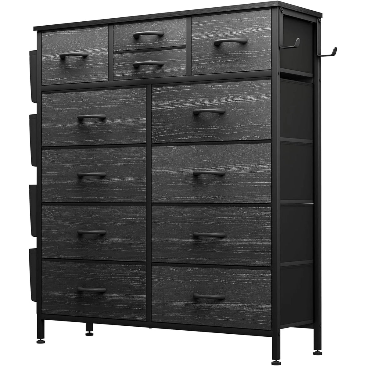 12 Drawer Fabric Dresser, Tall Bedroom Chest of Drawers with Storage