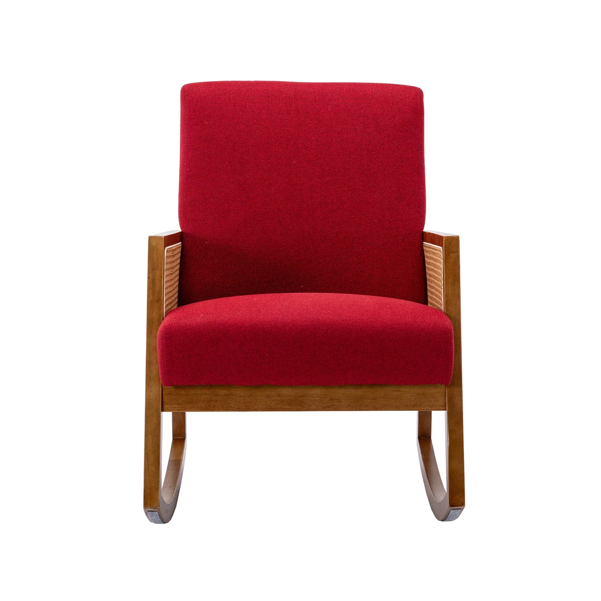Upholstered Tall Back Rocking Chair, Smooth Gliding Accent Armchair for Comfortable Living Room Seating