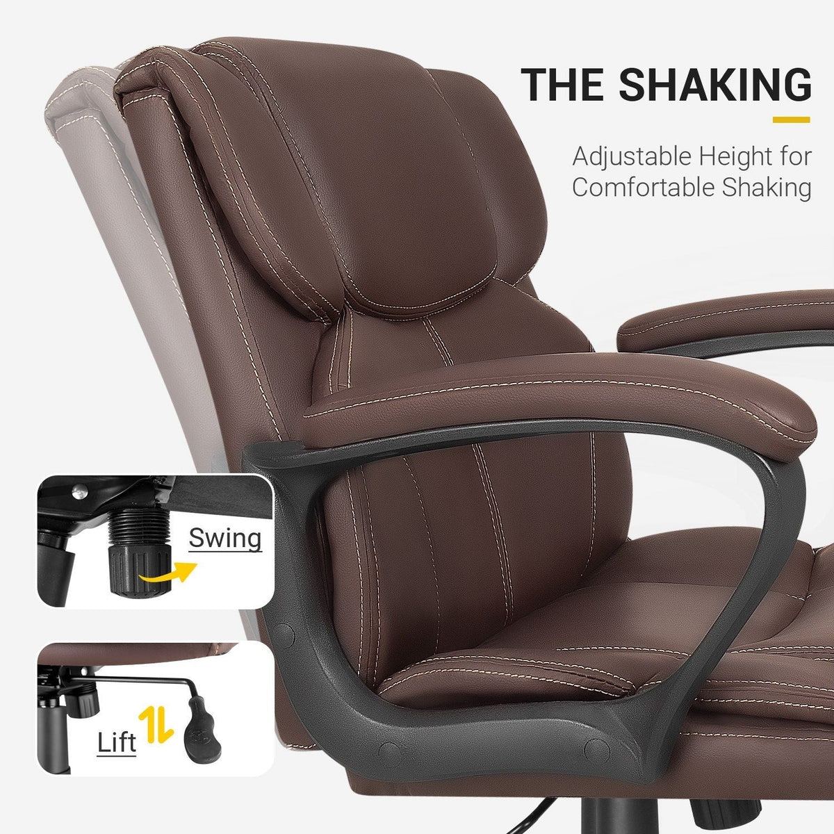 Mid Back Office Chair, Ergonomic Swivel Computer Task Chair for Home Office, Work and Study