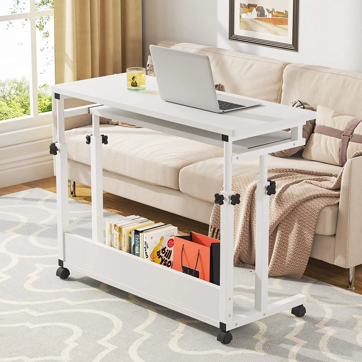 Height Adjustable Laptop Desk, Portable Sofa and Bed Table for Work and Study