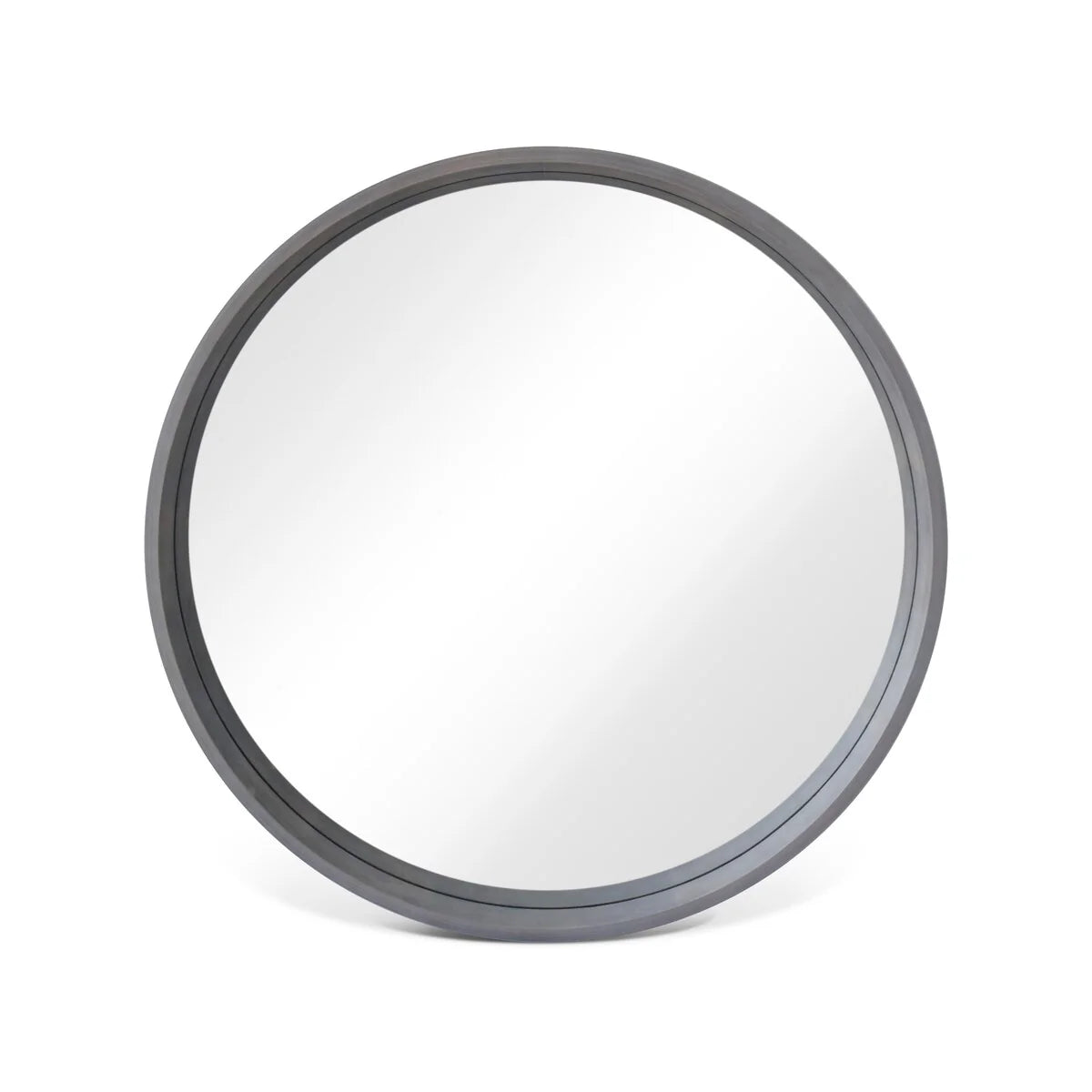 Classic Farmhouse Round Wall Mirror, Wooden Frame Decorative Accent Mirror for Living Room, Bedroom and Entryway