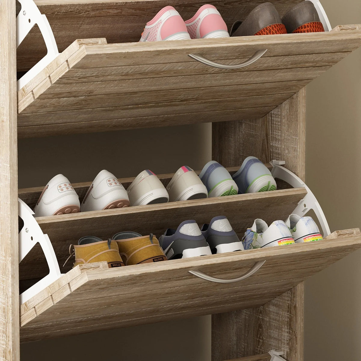 Modern Shoe Storage Cabinet for Entryway and Hallway, Space-Saving Shoe Organizer