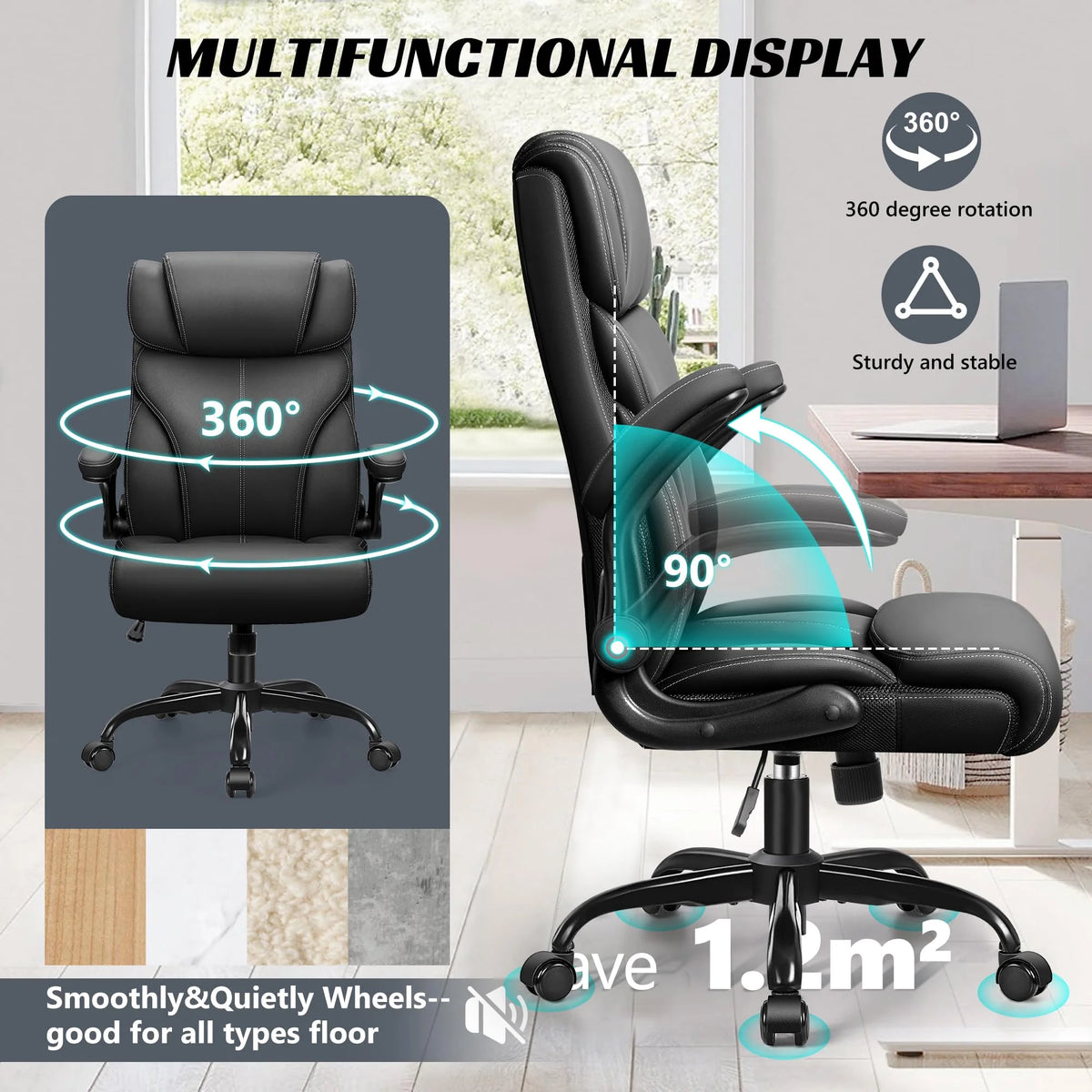 Ergonomic Big and Tall Executive Office Chair, High Back Computer Desk Chair for Home Office and Workspace