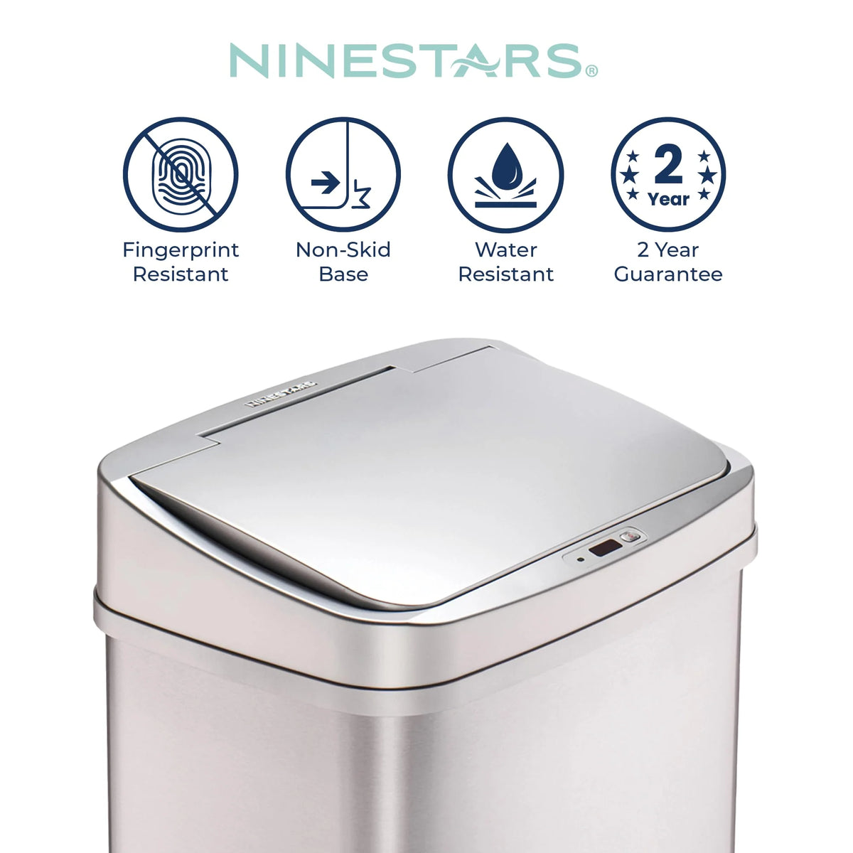 13 Gallon Touchless Motion Sensor Trash Can, Automatic Hands-Free Kitchen Garbage Bin with Sensor Lid