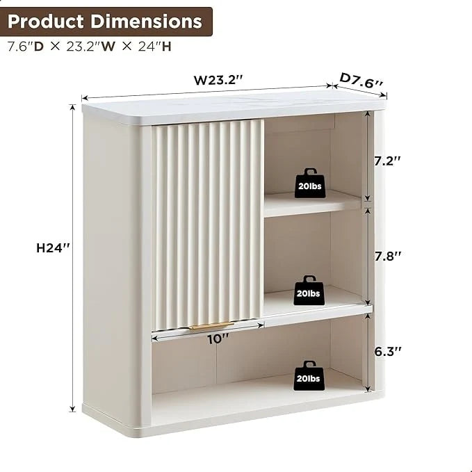 Modern Bathroom Wall Cabinet, Wall Mounted Medicine Storage Organizer with Shelves for Home Organization