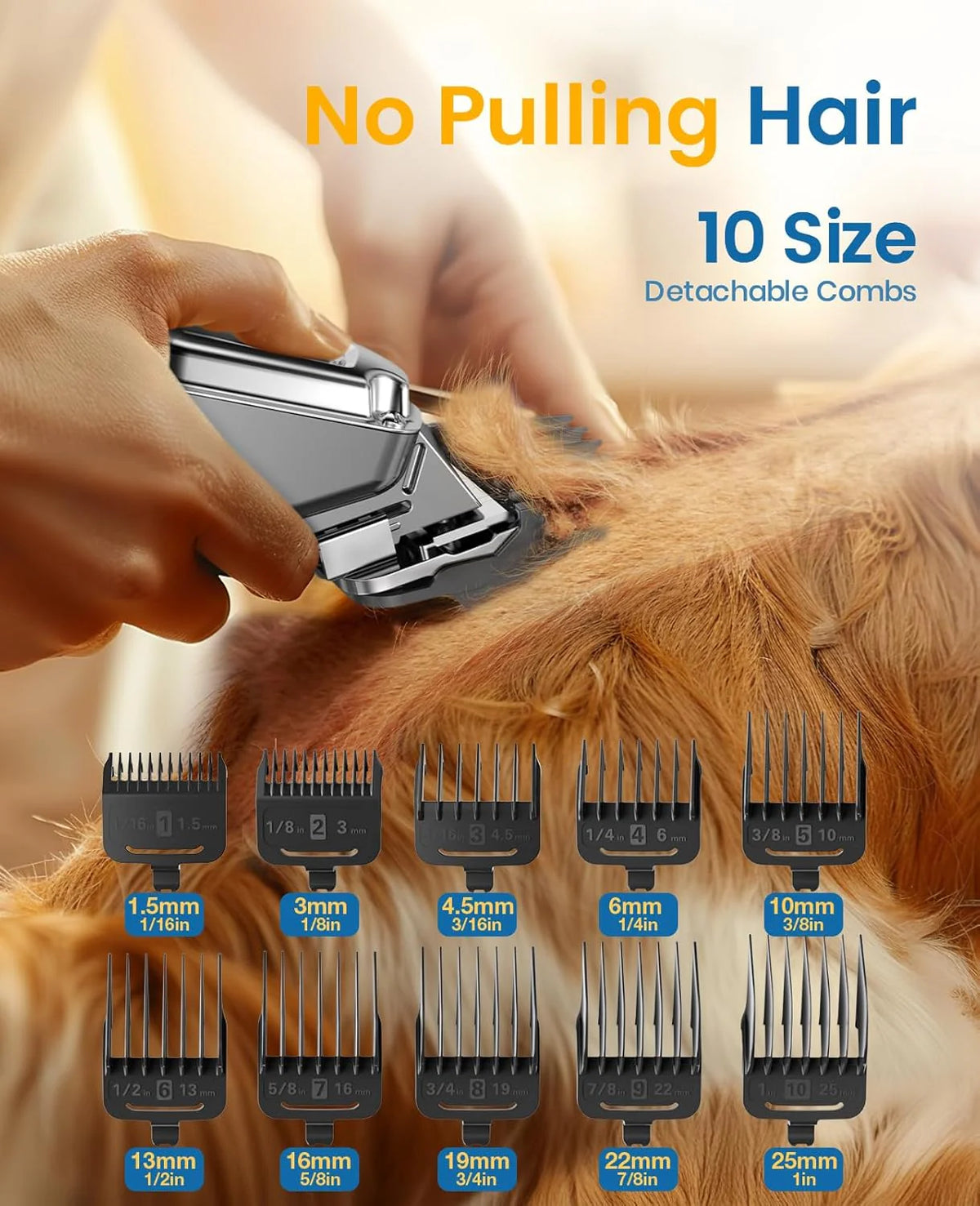 Dog Clippers for Thick Heavy Coats, Professional Electric Pet Grooming Trimmer for Long Hair Dogs