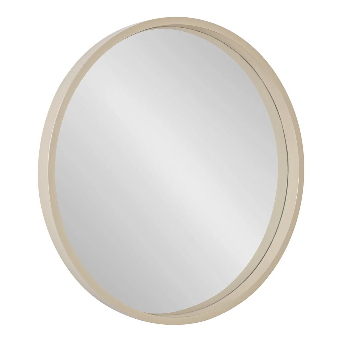 Round Wood Accent Wall Mirror, Modern Decorative Wooden Frame Mirror for Living Room, Bedroom and Entryway