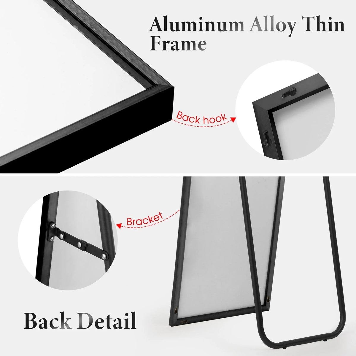 Large Full Length Wall Mounted Mirror, Full Body Dressing Mirror for Bedroom, Entryway and Home Decor